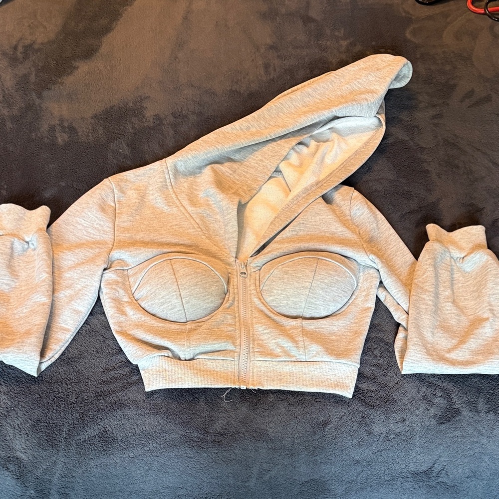 Fashion Nova Light Gray Knit Top